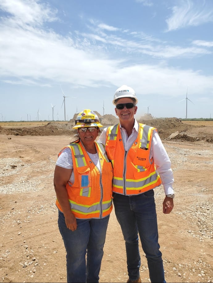 Gracie Hamblen and Scott Blattner Blattner Energy Construction Site